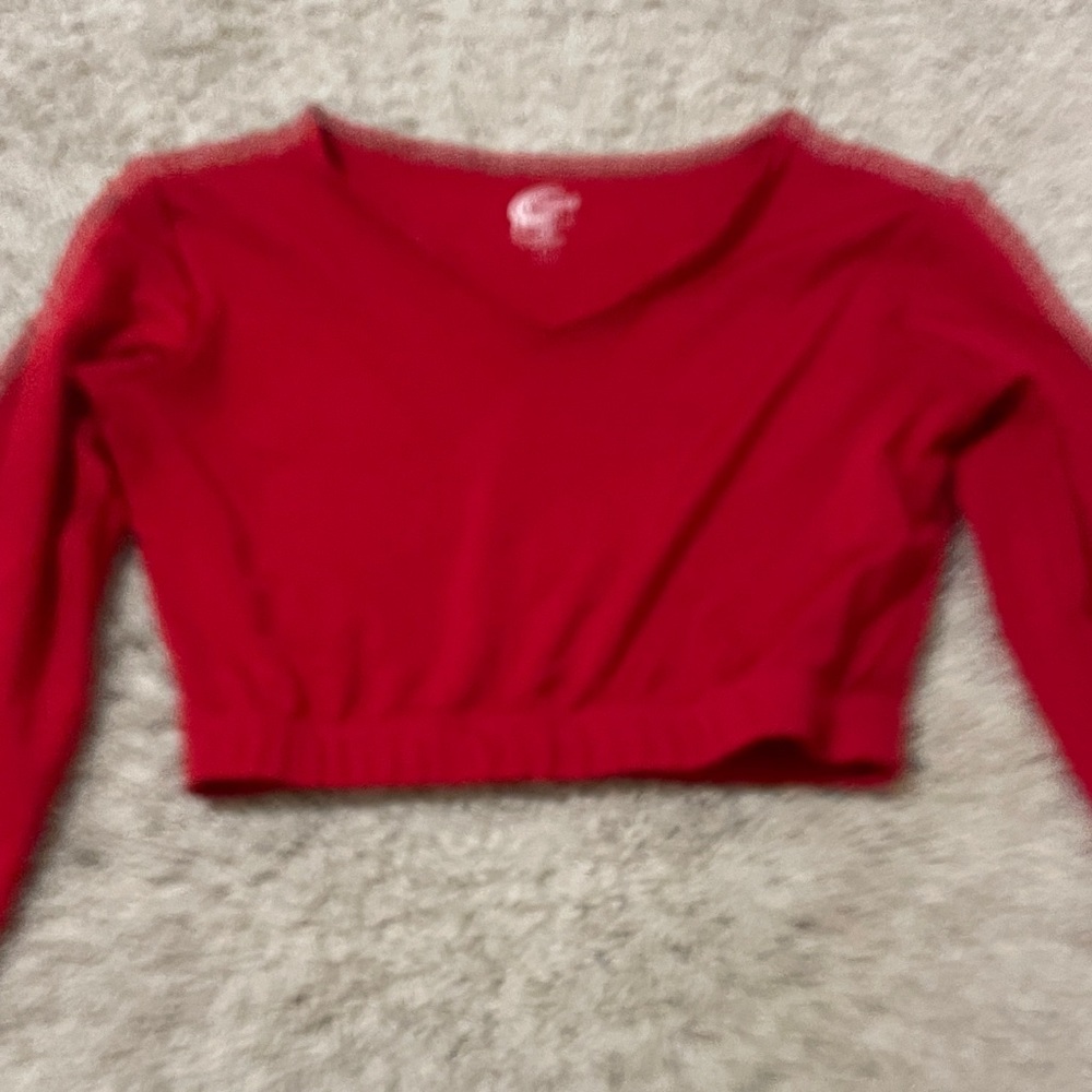 Gildan Red V-Neck Cropped Top